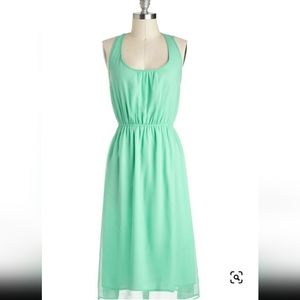 ModCloth Mint Midi Dress with Bow Detail S